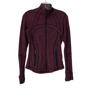 Lululemon Purple Full Zip Jacket Soft Swan Heathered Plum sz 4 Sweatshirt